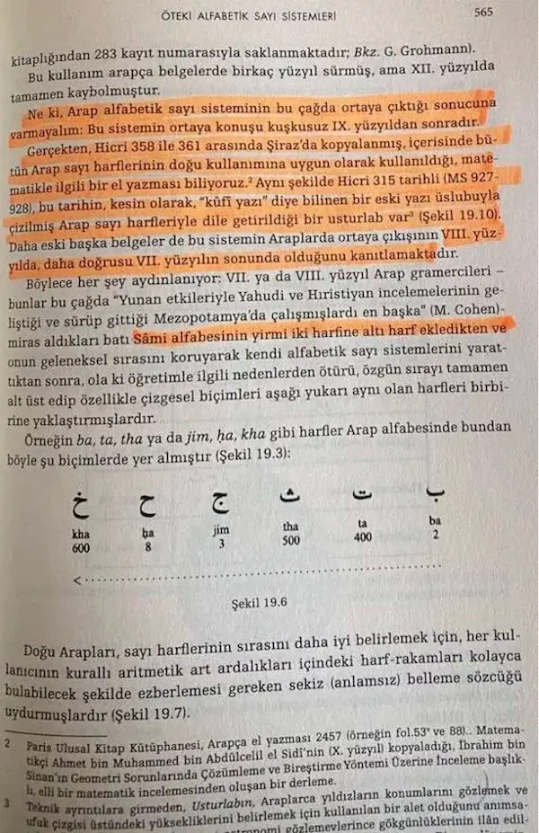 George Ifrah'ın Rakamların Evrensel Tarihi kitabında alıntı